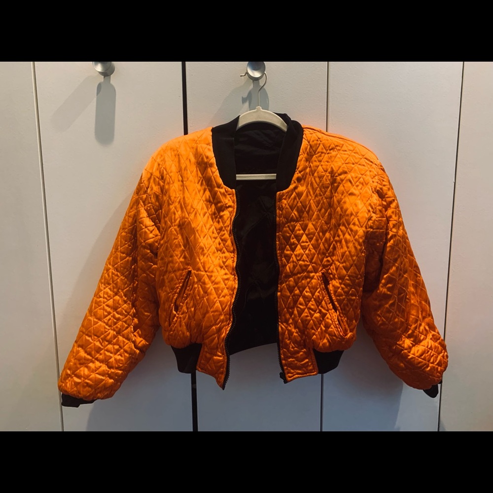 80s Reversible Satin Bomber Jacket
